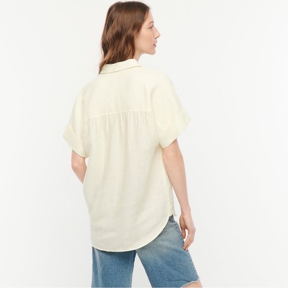 Relaxed-fit Baird McNutt Irish linen shirt Lemon Chiffon size medium - Picture 2 of 5